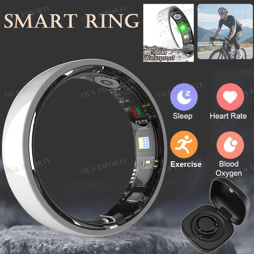 Anel Inteligente Aura Ring - Monitor de Saúde em Cerâmica Premium
