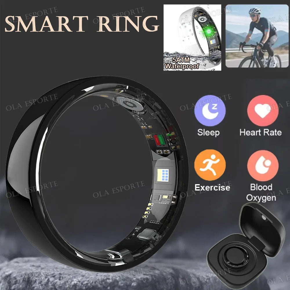 Anel Inteligente Aura Ring - Monitor de Saúde em Cerâmica Premium