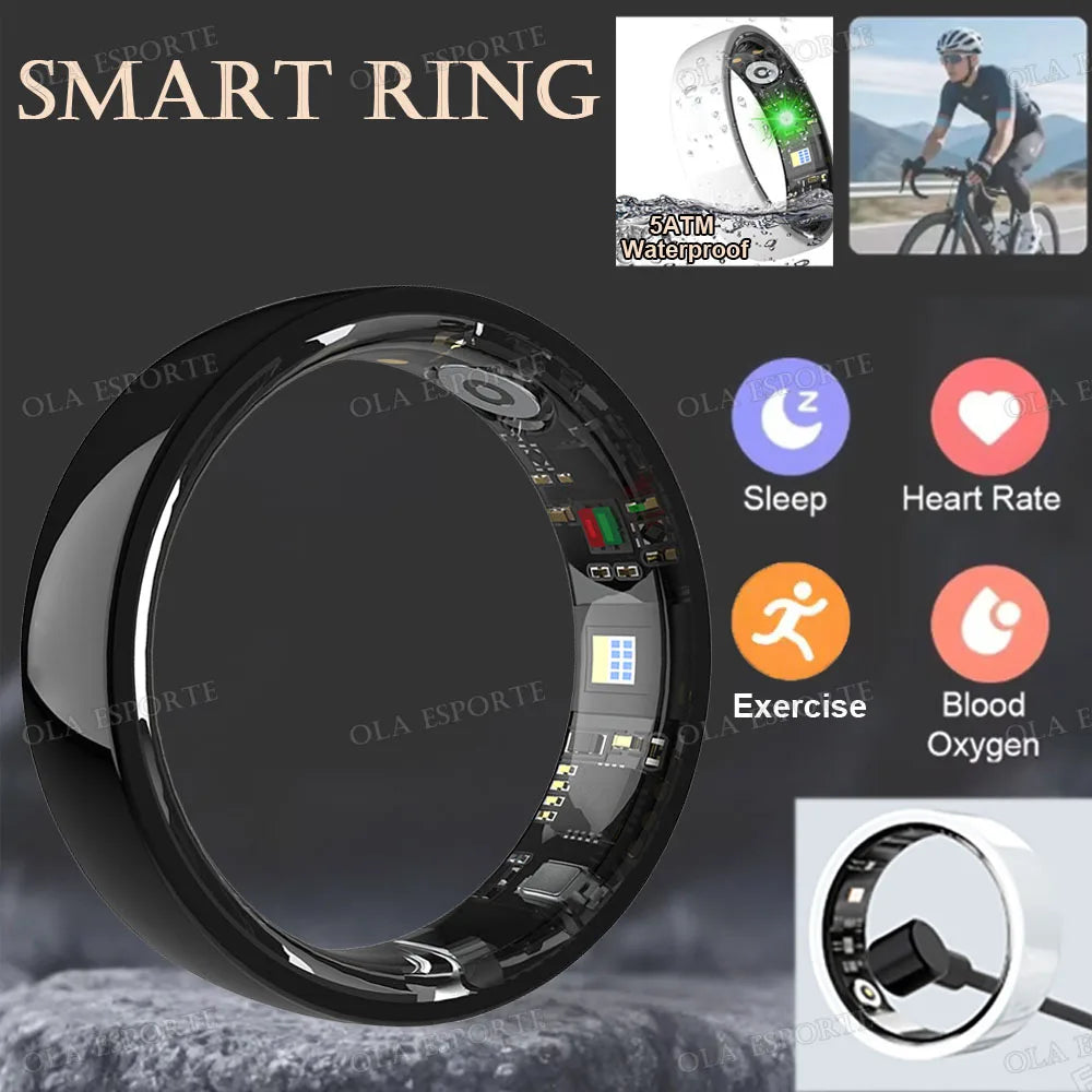 Anel Inteligente Aura Ring - Monitor de Saúde em Cerâmica Premium