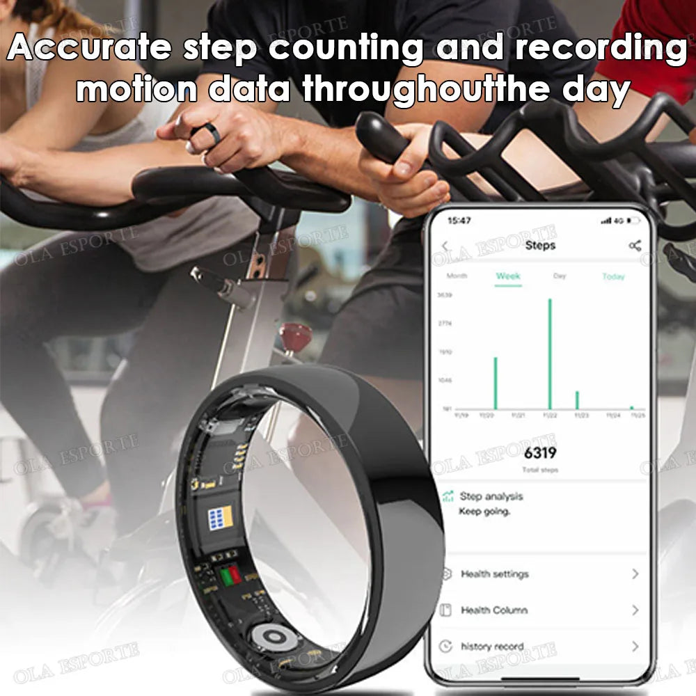 Anel Inteligente Aura Ring - Monitor de Saúde em Cerâmica Premium